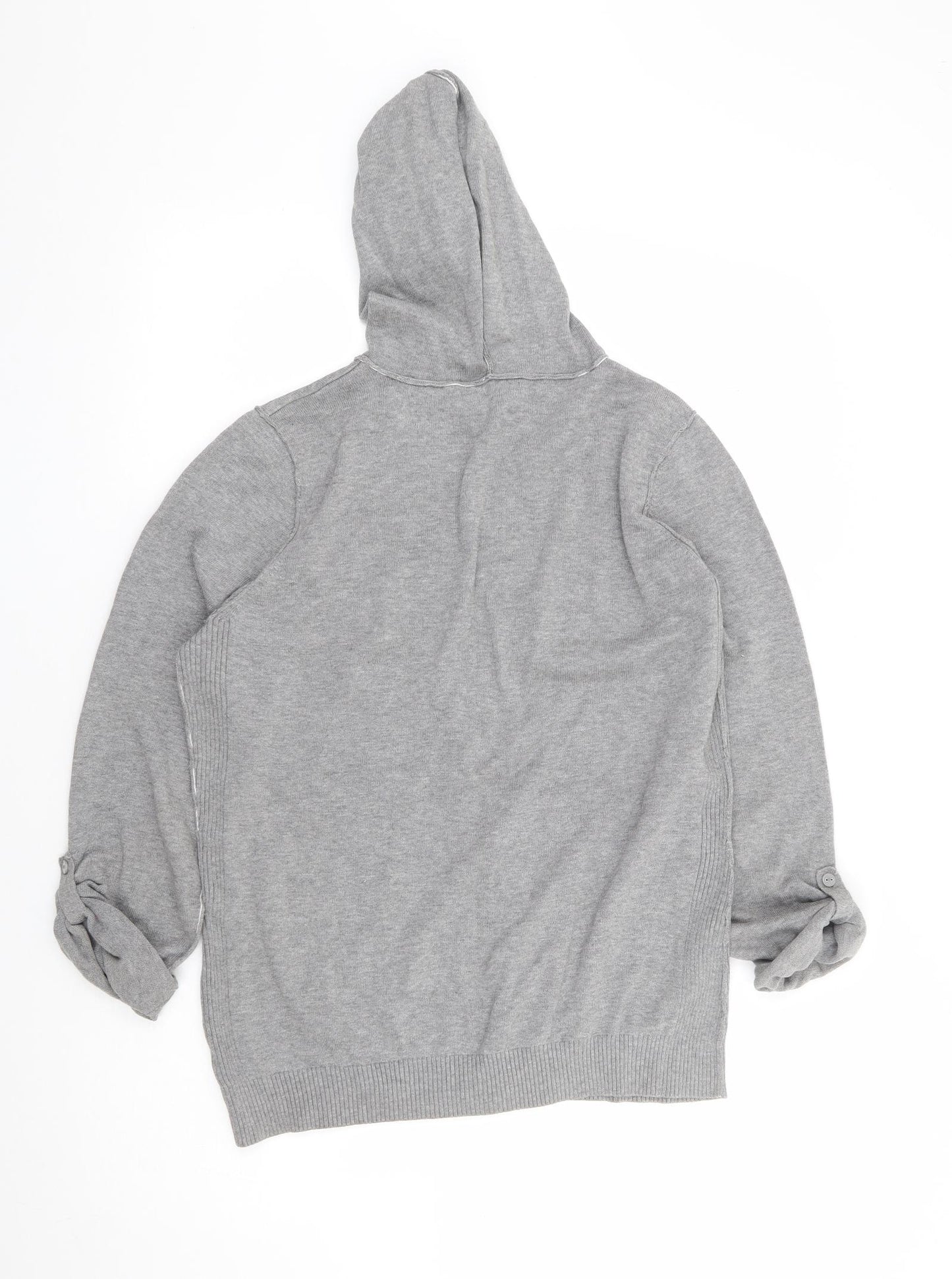 George Womens Grey 100% Cotton Henley Hoodie Size 20 Pullover