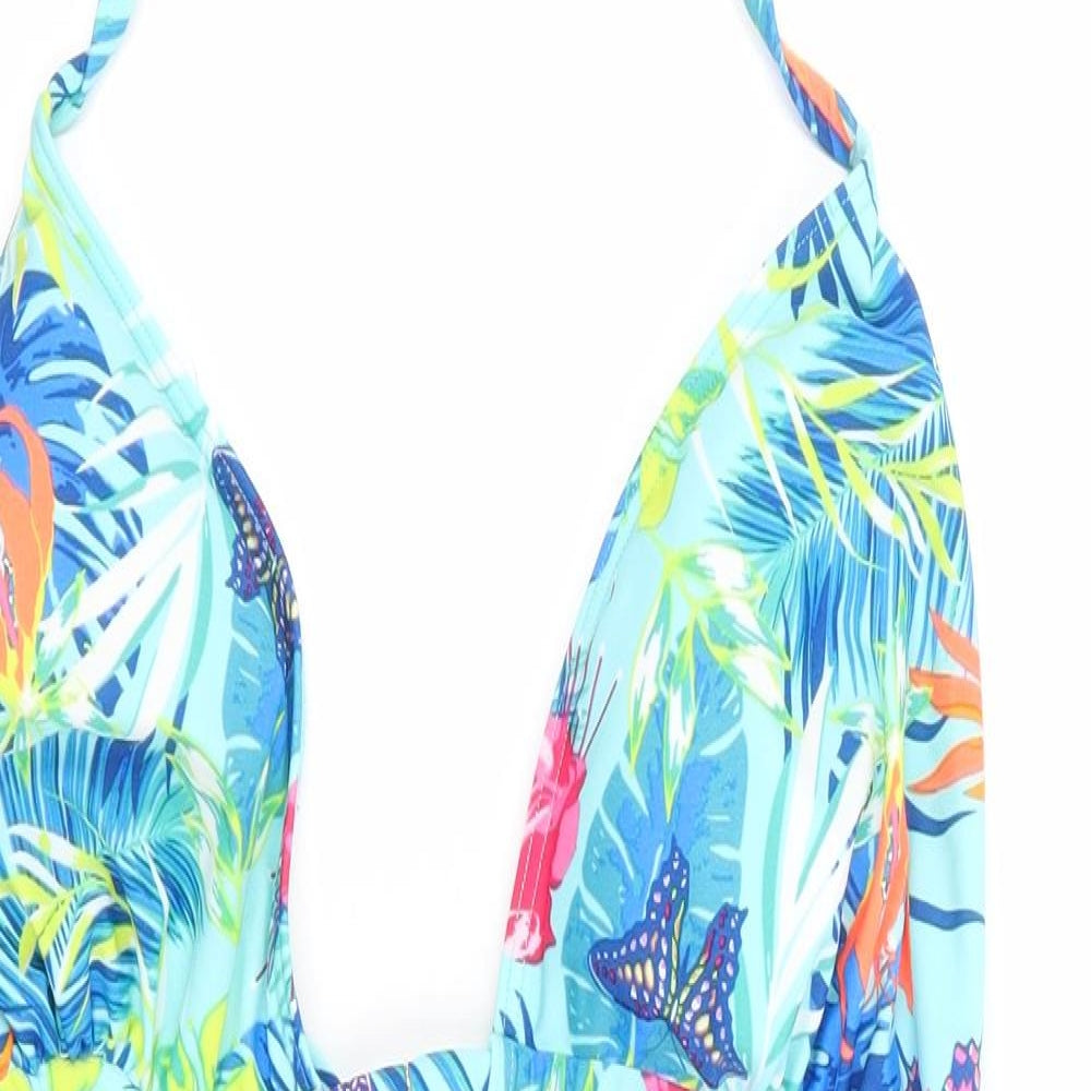 George Womens Multicoloured Geometric Nylon One Piece Size 16 - Halter Neck