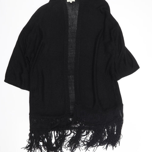 Papaya Womens Black V-Neck Acrylic Cardigan Jumper Size XL