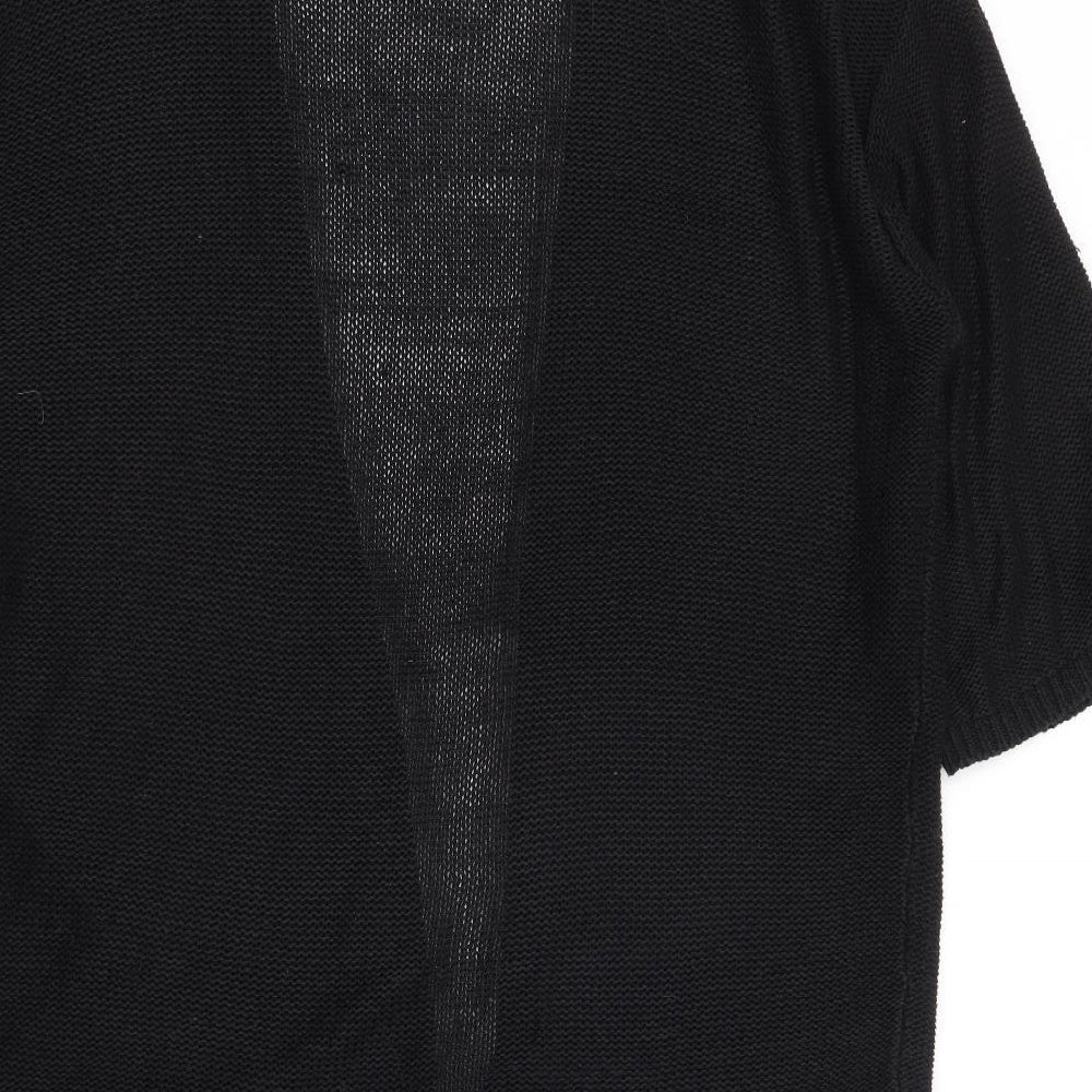 Papaya Womens Black V-Neck Acrylic Cardigan Jumper Size XL