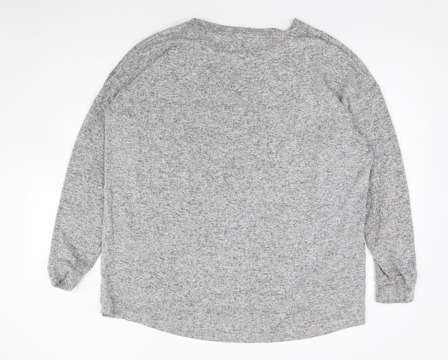 F&F Womens Grey Round Neck Viscose Pullover Jumper Size 16 - Star