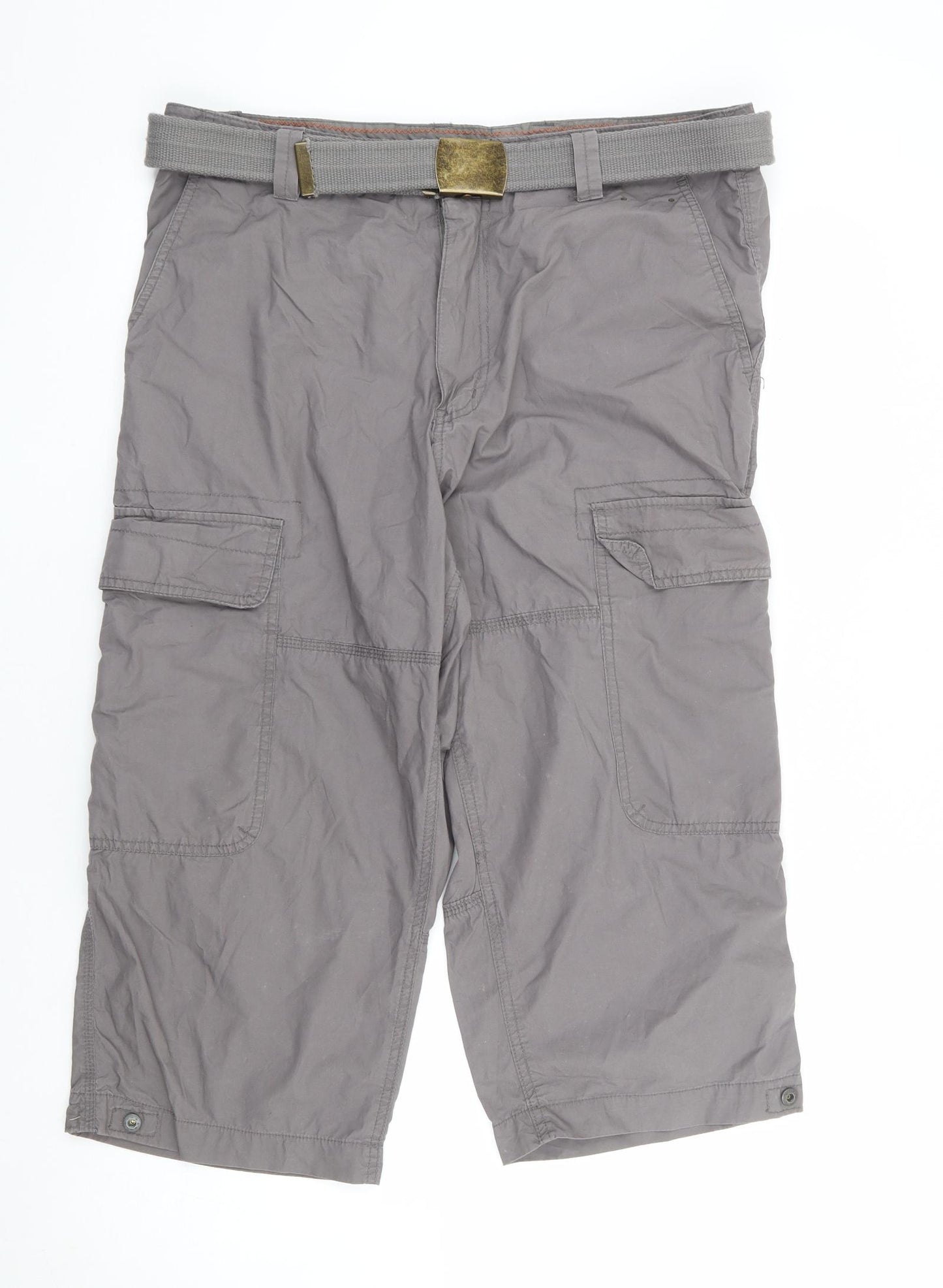 Cherokee Mens Brown Cotton Cargo Shorts Size 34 Regular Zip