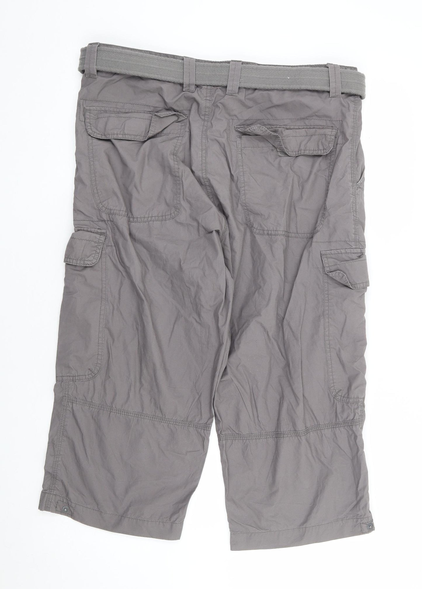 Cherokee Mens Brown Cotton Cargo Shorts Size 34 Regular Zip