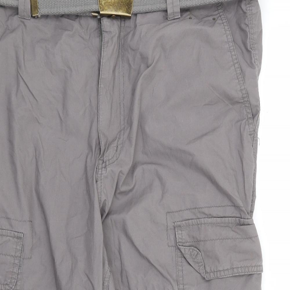 Cherokee Mens Brown Cotton Cargo Shorts Size 34 Regular Zip