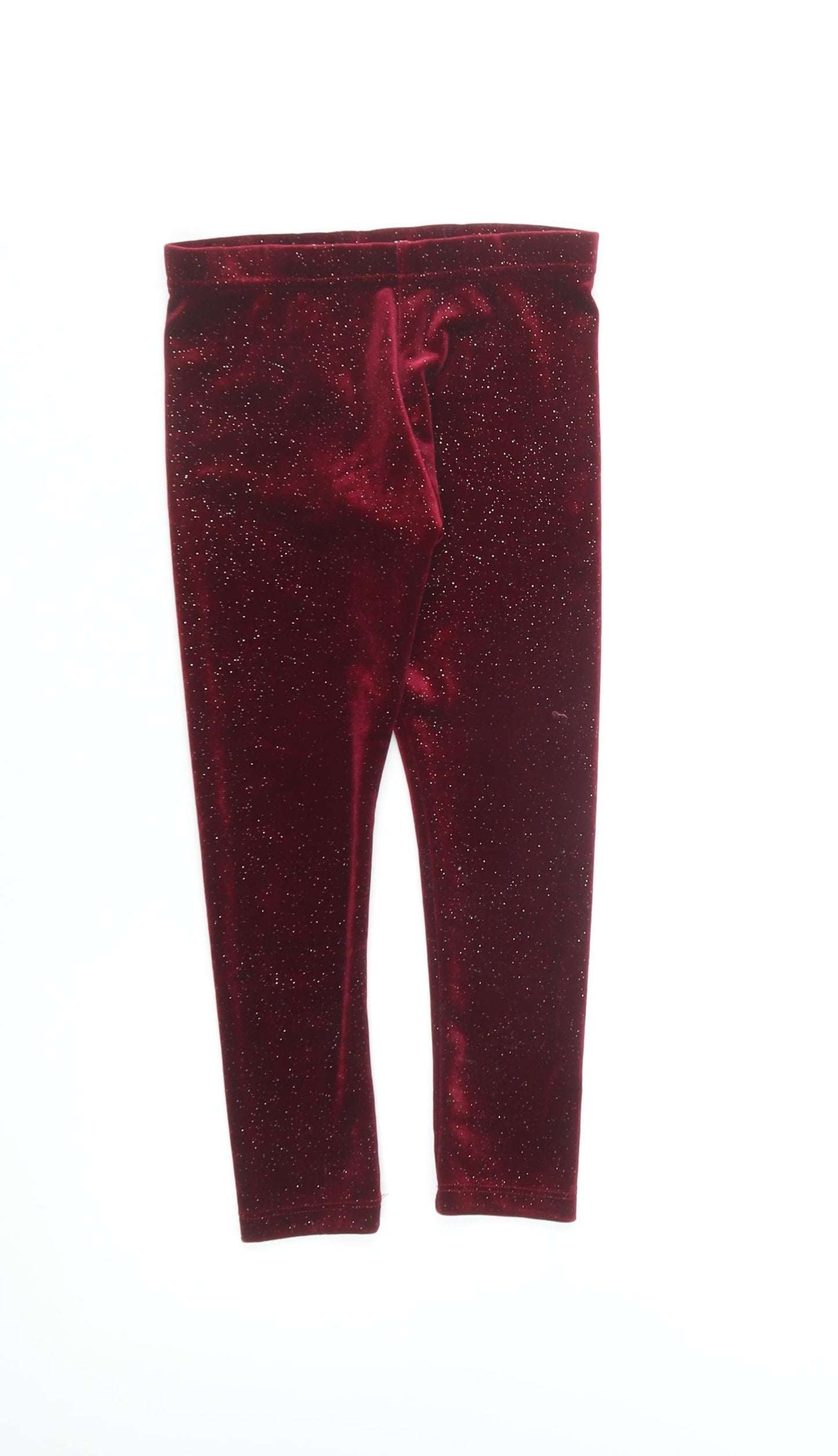 Marks and Spencer Girls Red Polyester Capri Trousers Size 2-3 Years Regular Pullover