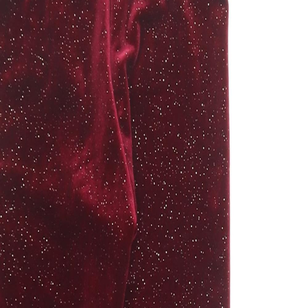 Marks and Spencer Girls Red Polyester Capri Trousers Size 2-3 Years Regular Pullover