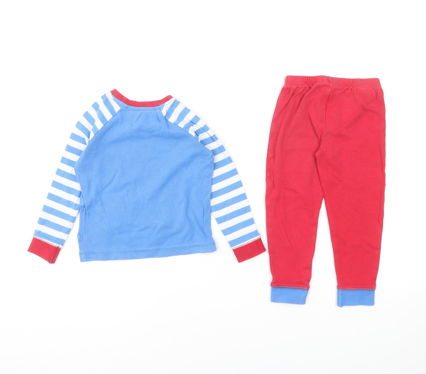 Mothercare Boys Blue Striped Cotton Pyjama Set Size 2-3 Years Pullover - Thomas The Tank