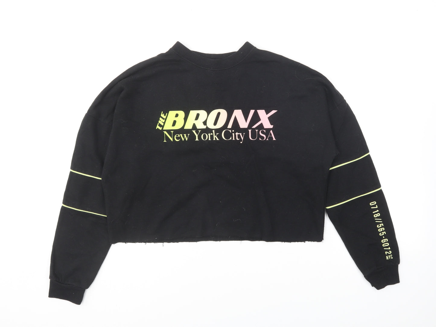 New Look Girls Black Polyester Pullover Sweatshirt Size 12-13 Years Pullover - The Bronx New York City