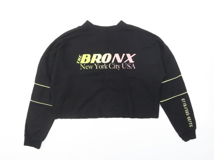 New Look Girls Black Polyester Pullover Sweatshirt Size 12-13 Years Pullover - The Bronx New York City