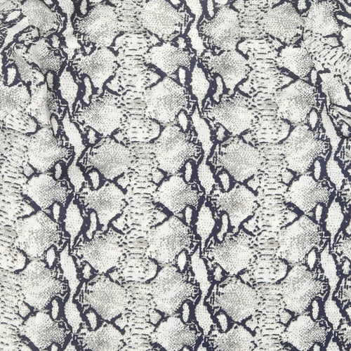 Missguided Womens Grey Animal Print Polyester Basic Blouse Size 10 Collared - Snake Print