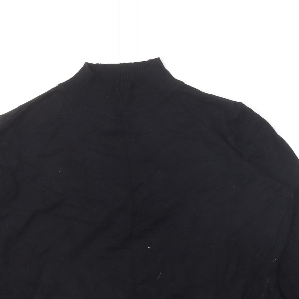 F&F Womens Black High Neck Acrylic Pullover Jumper Size 14