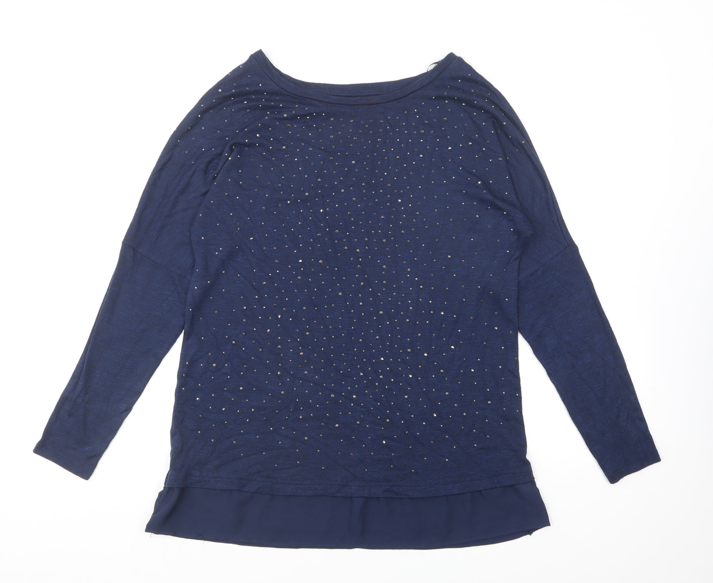 TU Womens Blue Round Neck Viscose Pullover Jumper Size 10