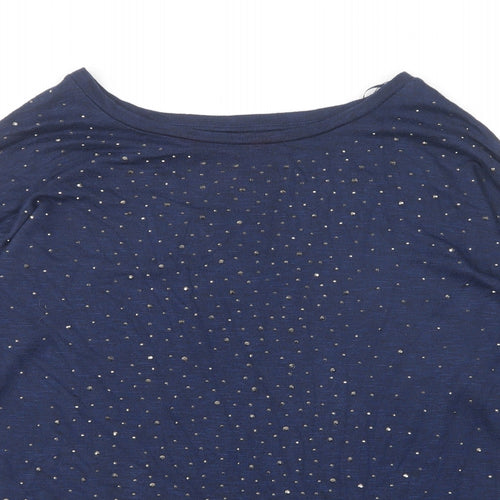 TU Womens Blue Round Neck Viscose Pullover Jumper Size 10