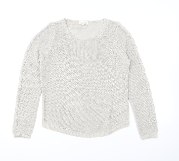 Monsoon Womens Grey Round Neck Acrylic Pullover Jumper Size 10