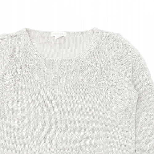 Monsoon Womens Grey Round Neck Acrylic Pullover Jumper Size 10