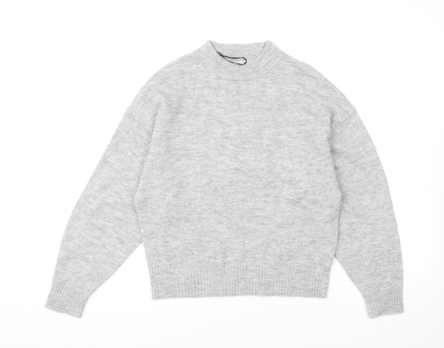 H&M Womens Grey Crew Neck Polyester Pullover Jumper Size XS