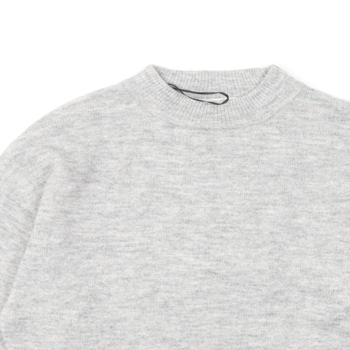 H&M Womens Grey Crew Neck Polyester Pullover Jumper Size XS