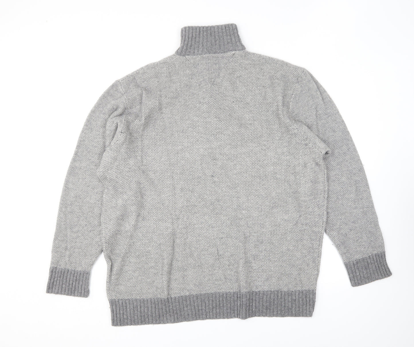 Marks and Spencer Mens Grey Collared Wool Pullover Jumper Size 2XL