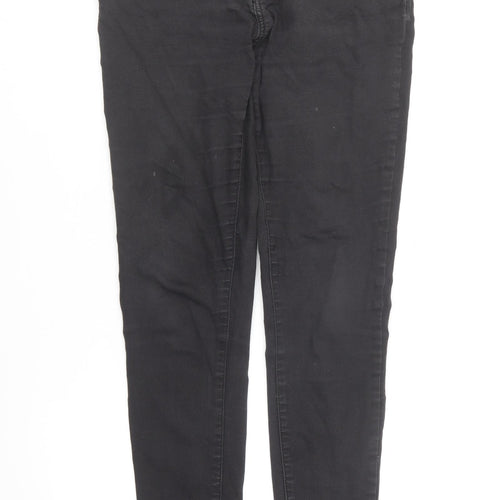 Denim & Co. Womens Black Cotton Skinny Jeans Size 12 L28.5 in Regular Button