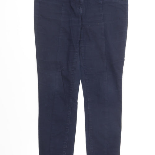 NEXT Womens Blue Cotton Skinny Jeans Size 10 L28 in Regular Button