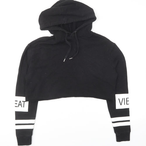 H&M Womens Black Cotton Pullover Hoodie Size XS Pullover