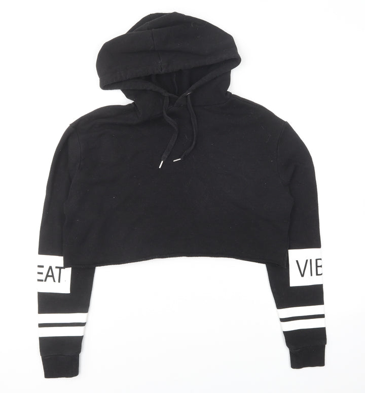 H&M Womens Black Cotton Pullover Hoodie Size XS Pullover