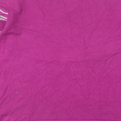 Paramour Womens Purple Round Neck Striped Nylon Pullover Jumper Size XL