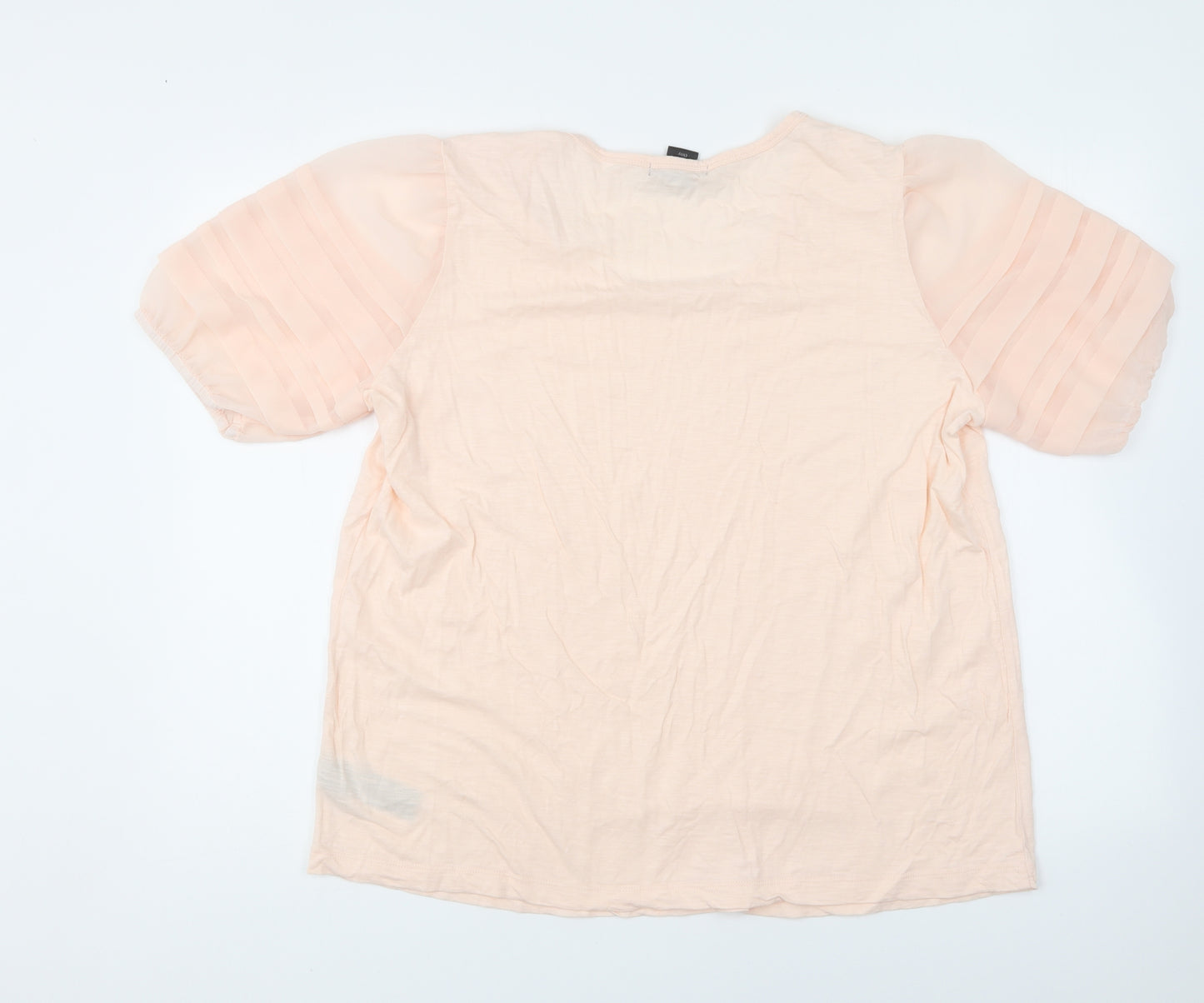 Design History Womens Pink Cotton Basic T-Shirt Size 20 Round Neck - Mesh Sleeves.