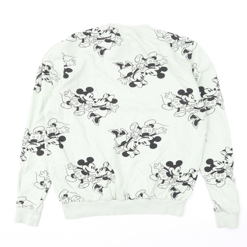 Mandarin Womens Green Geometric Cotton Pullover Sweatshirt Size 12 Pullover - Mickey Mouse