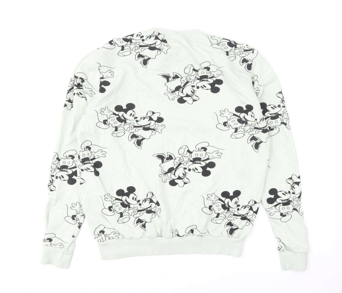 Mandarin Womens Green Geometric Cotton Pullover Sweatshirt Size 12 Pullover - Mickey Mouse