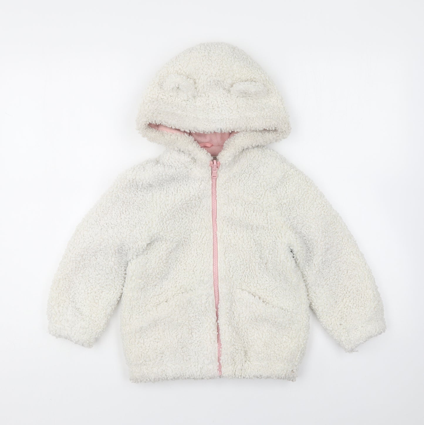 Marks and Spencer Girls White Jacket Size 4-5 Years Zip