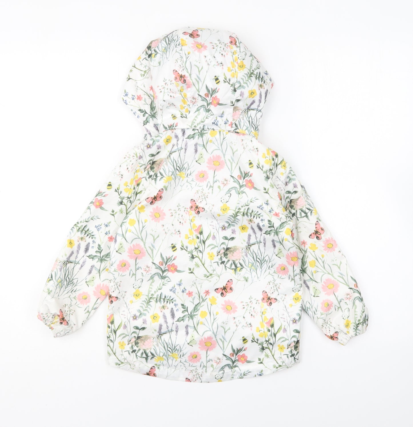H&M Girls Multicoloured Floral Jacket Size 4-5 Years Zip