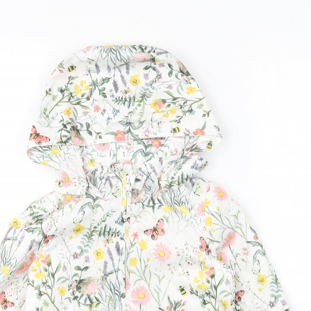 H&M Girls Multicoloured Floral Jacket Size 4-5 Years Zip