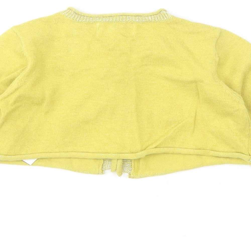NEXT Girls Green Cotton Cardigan Jumper Size 9-12 Months Button