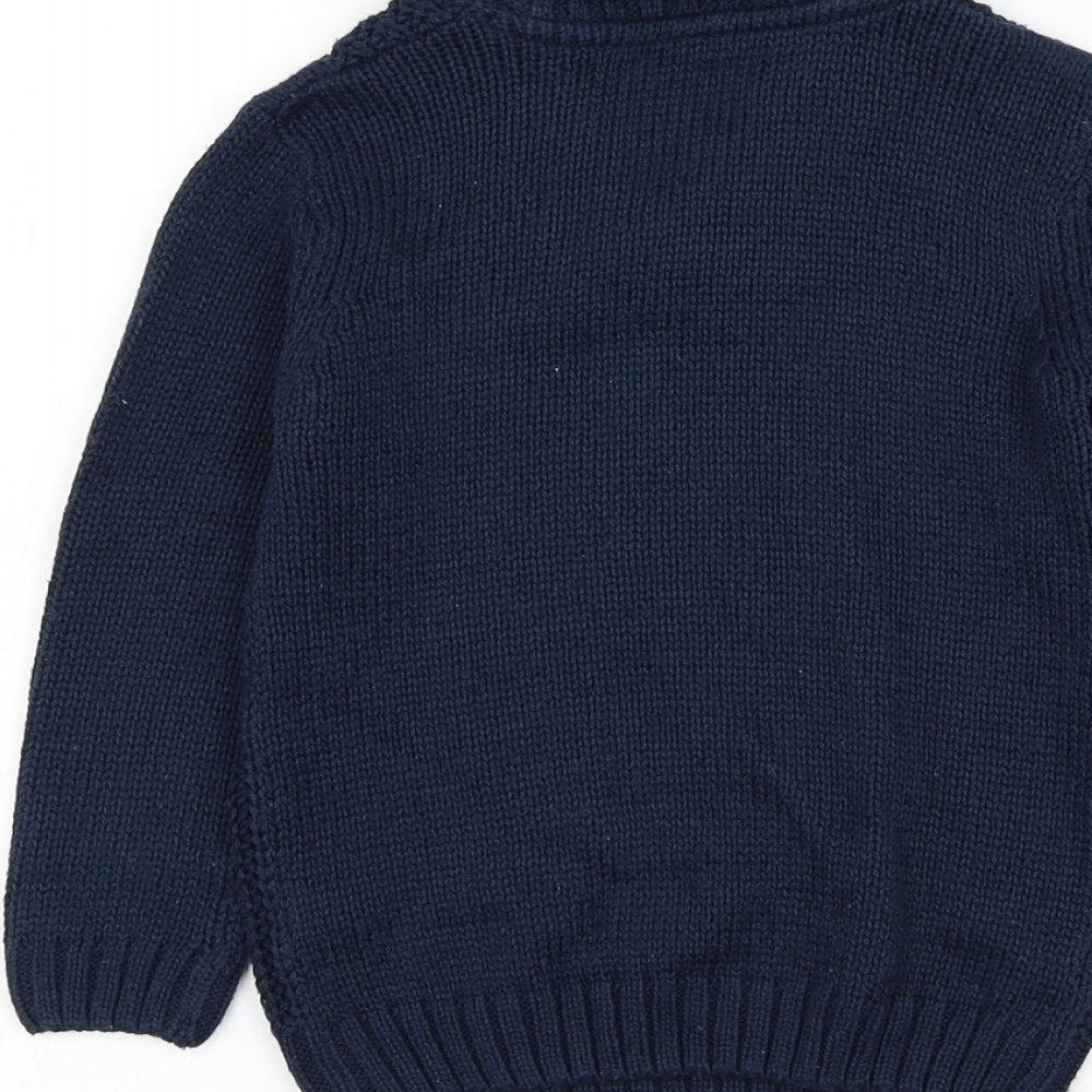Dunnes Stores Boys Blue Collared Acrylic Pullover Jumper Size 3-4 Years Pullover