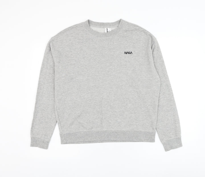 Divided by H&M Womens Grey Cotton Pullover Sweatshirt Size M Pullover - NASA