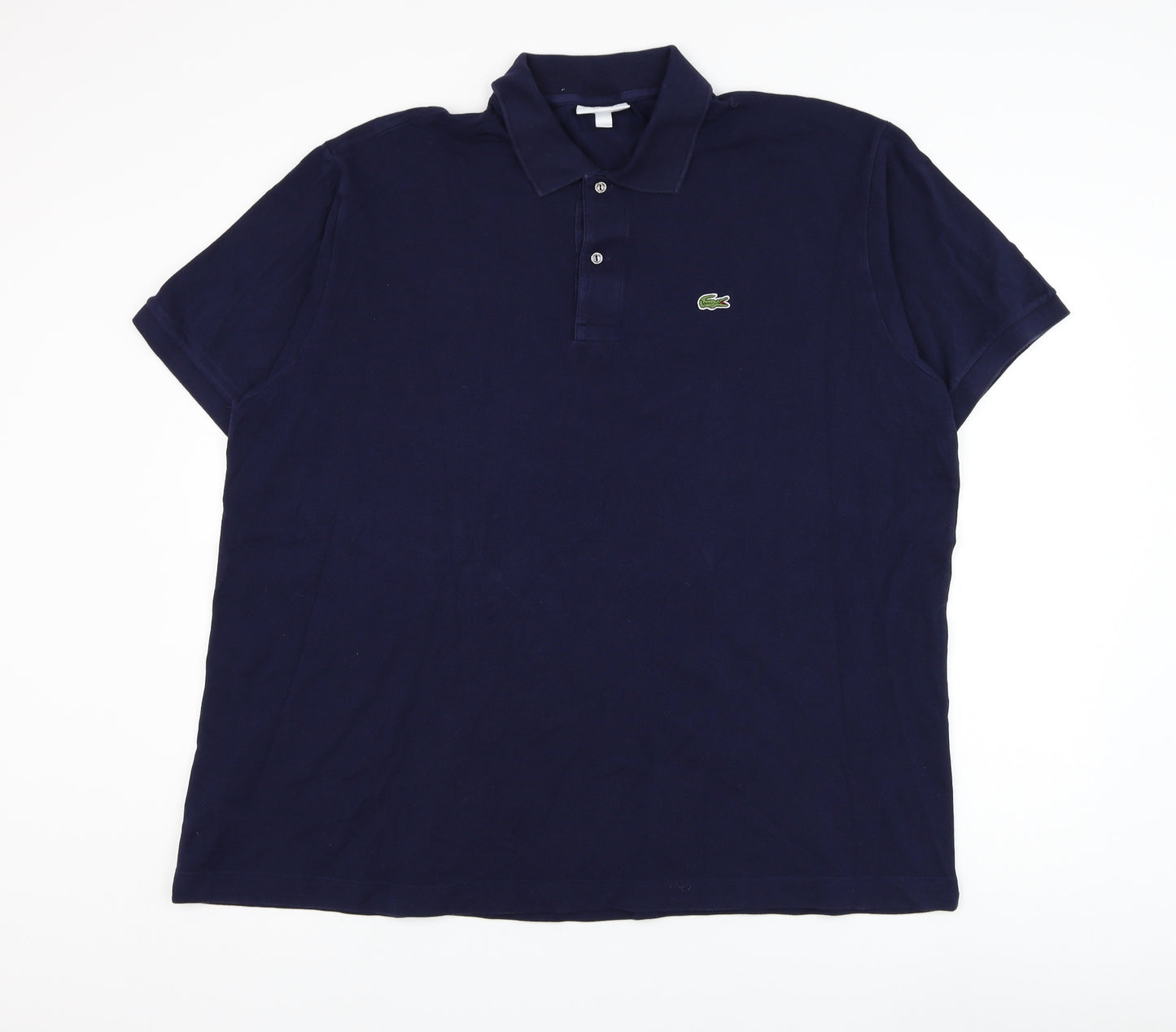 Lacoste Mens Blue Cotton Polo Size 4XL Collared Button