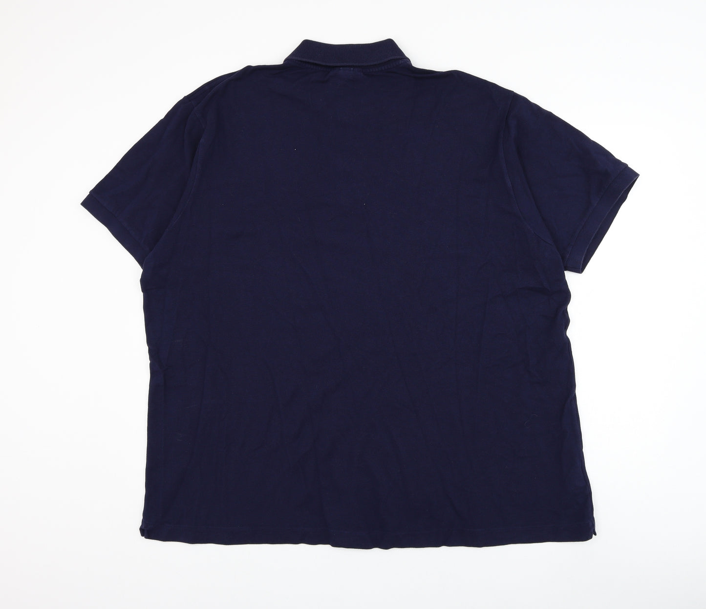 Lacoste Mens Blue Cotton Polo Size 4XL Collared Button
