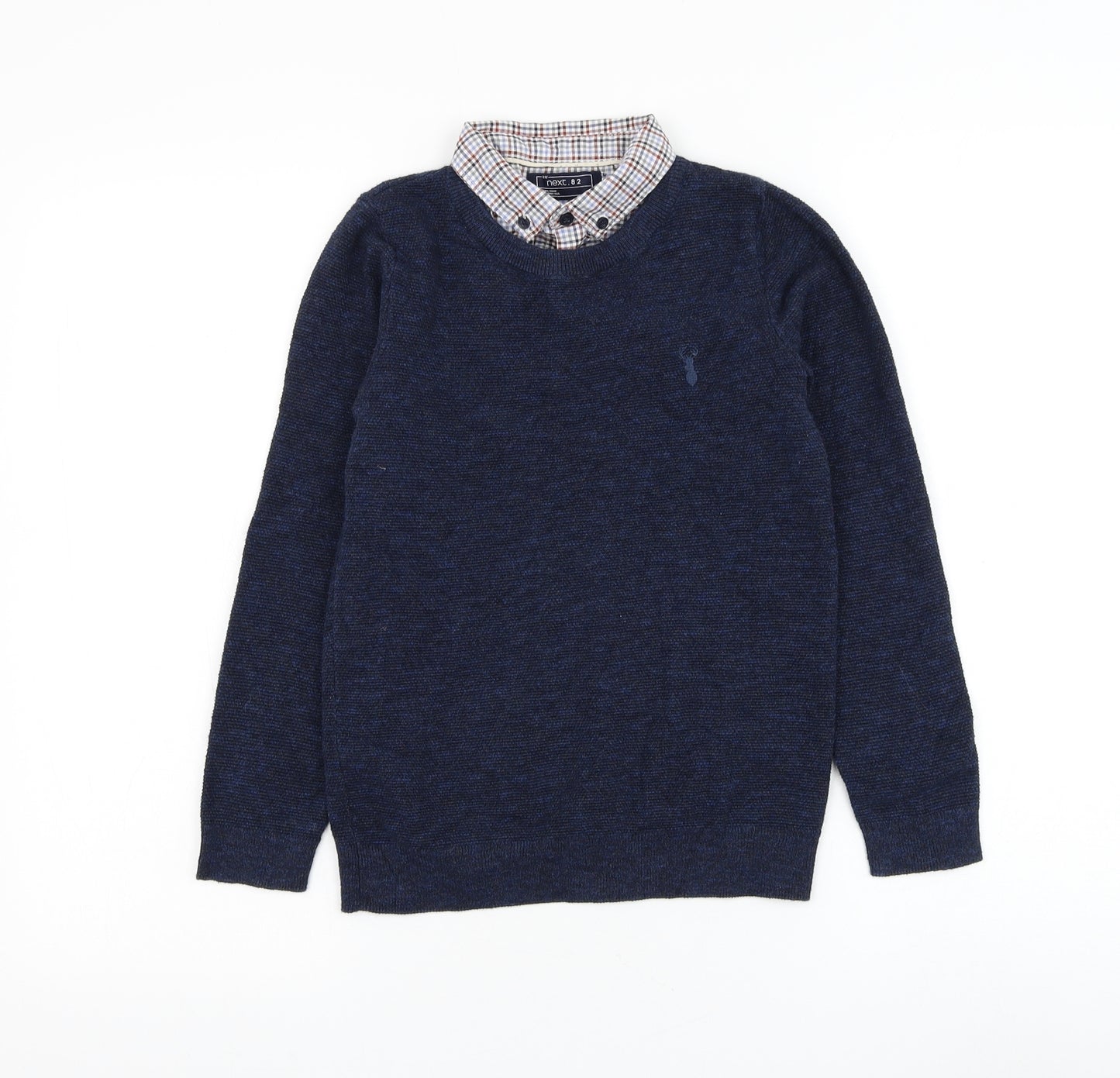 NEXT Boys Blue Collared Cotton Pullover Jumper Size 9 Years Pullover