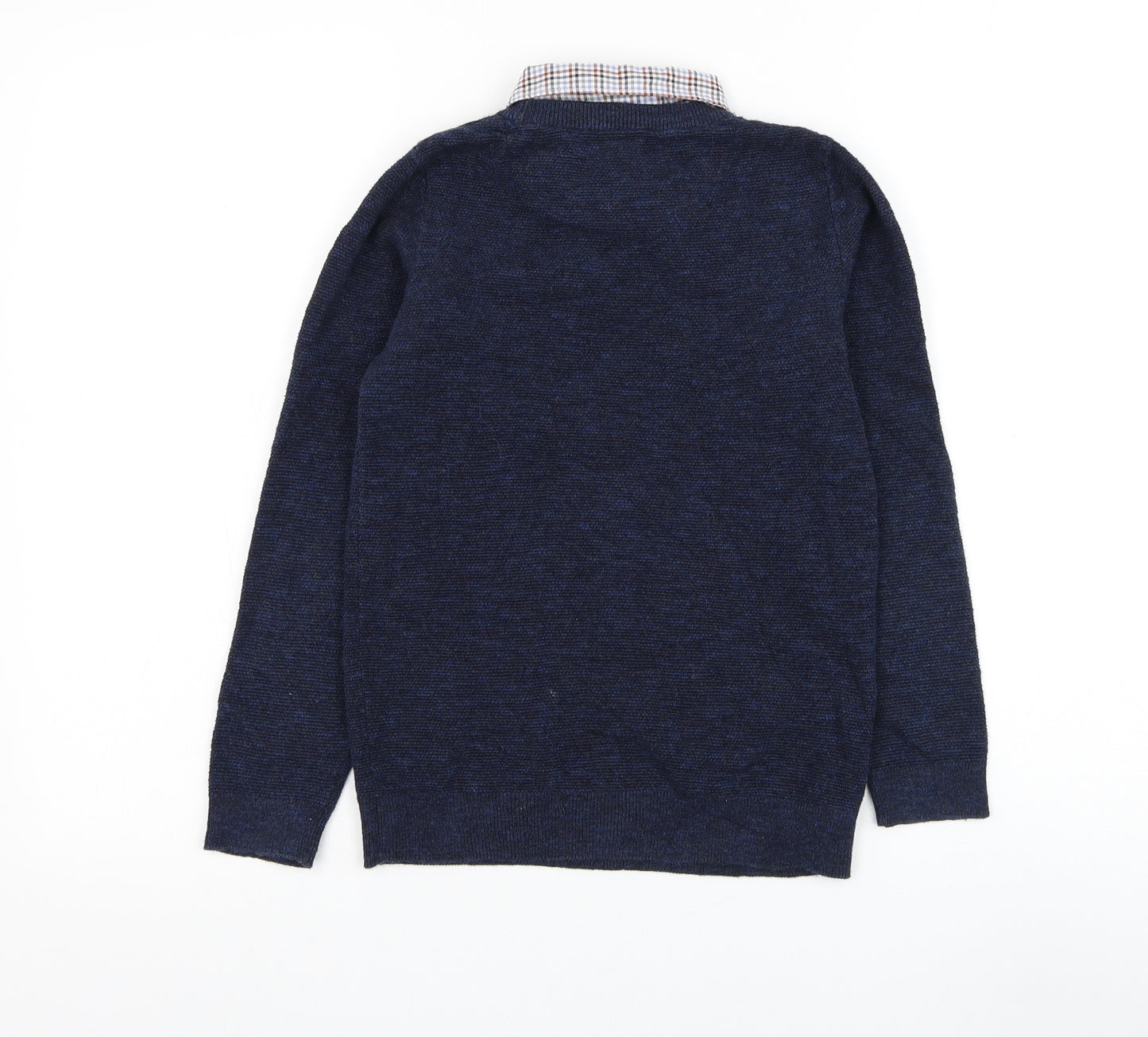 NEXT Boys Blue Collared Cotton Pullover Jumper Size 9 Years Pullover