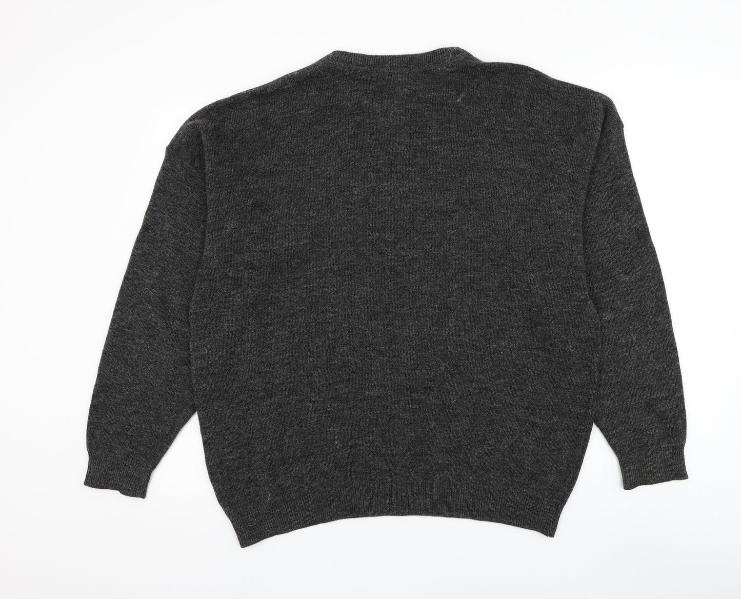 Lacoste Mens Grey Round Neck Wool Pullover Jumper Size XL