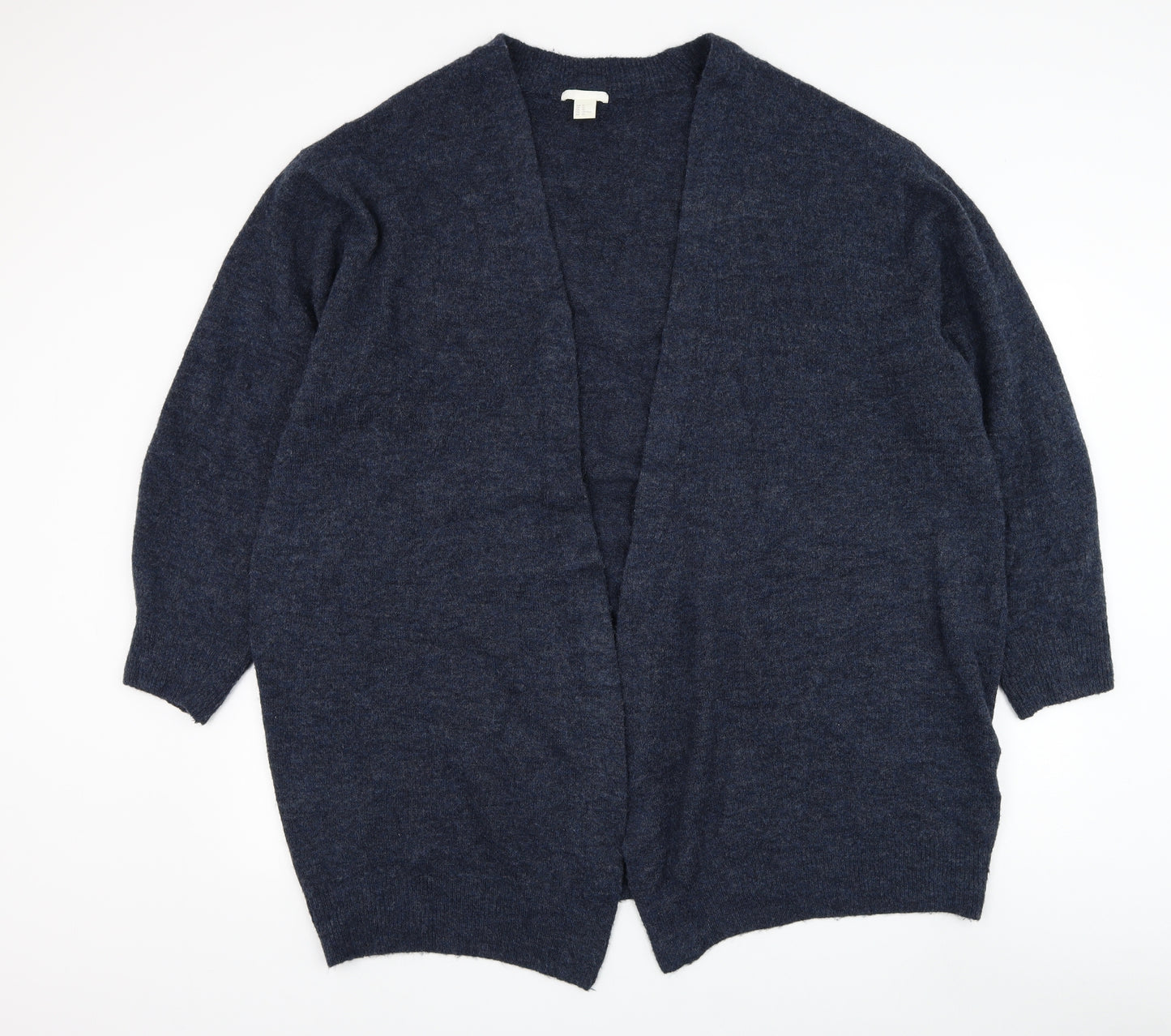 H&M Womens Blue V-Neck Acrylic Cape Jumper Size XL