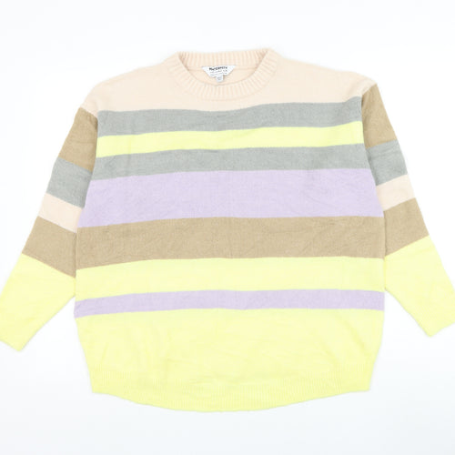 Dorothy Perkins Womens Multicoloured Round Neck Striped Acrylic Pullover Jumper Size 14