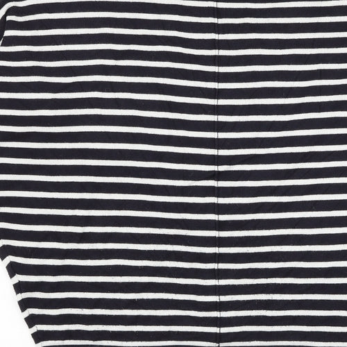 Saint Tropez Clothing Womens Black Round Neck Striped Viscose Pullover Jumper Size XS