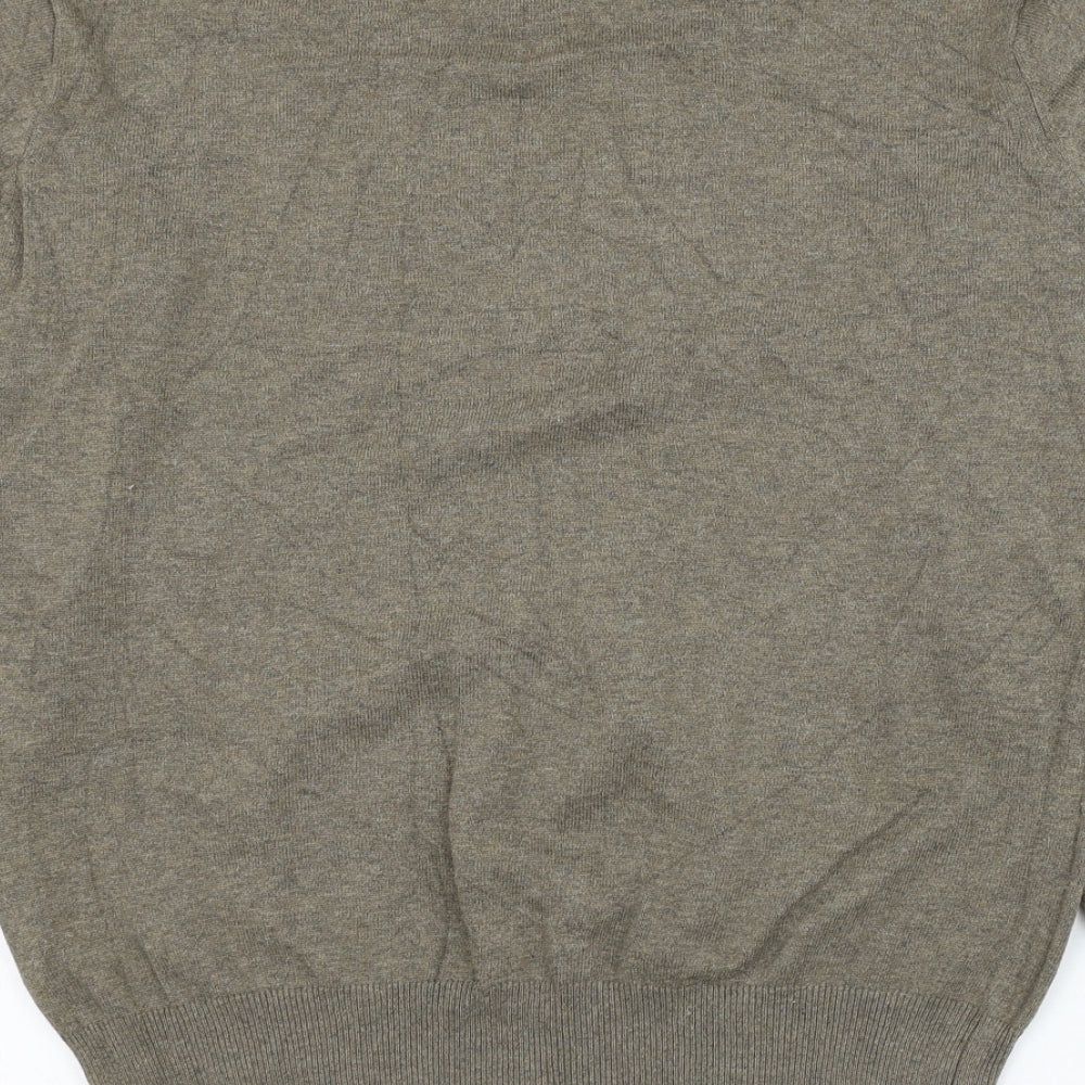 Matalan Mens Brown V-Neck Argyle/Diamond Cotton Pullover Jumper Size M