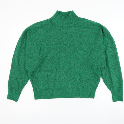 H&M Womens Green Mock Neck Acrylic Pullover Jumper Size XS