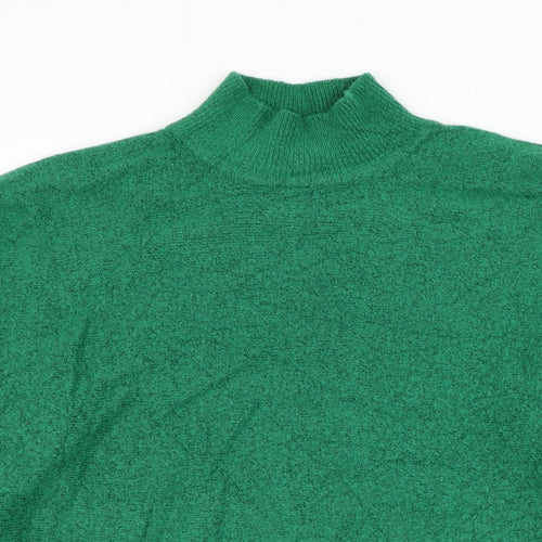 H&M Womens Green Mock Neck Acrylic Pullover Jumper Size XS