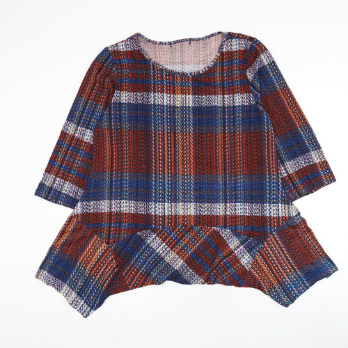 Preworn Womens Multicoloured Round Neck Check Polyester Pullover Jumper Size XL