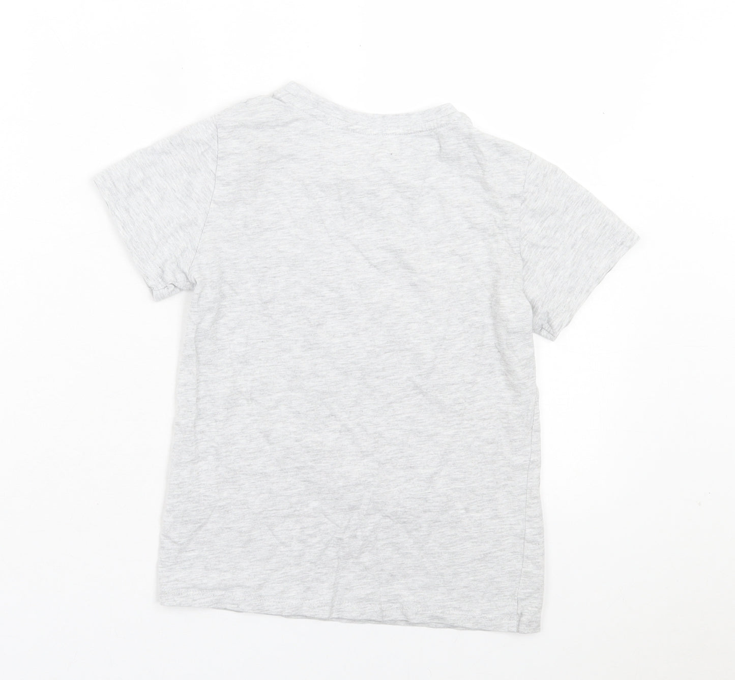 Pep&Co Boys Grey Cotton Basic T-Shirt Size 8-9 Years Crew Neck Pullover - Gaming