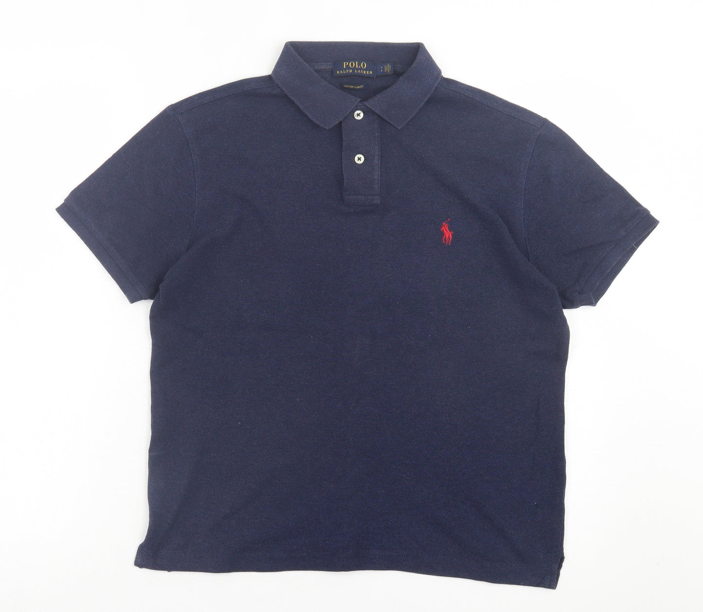 Ralph Lauren Mens Blue Cotton Polo Size S Collared Button